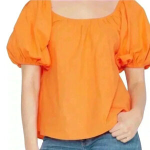 💜3/25 NWT A New Day Orang Top With Puff Sleeves and Bow Tie in Back